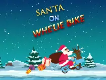 Santa On Wheelie Bike